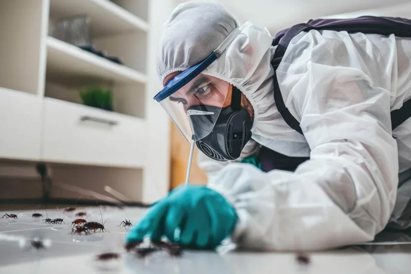 Profissional com equipamentos de proteção em ambiente interno